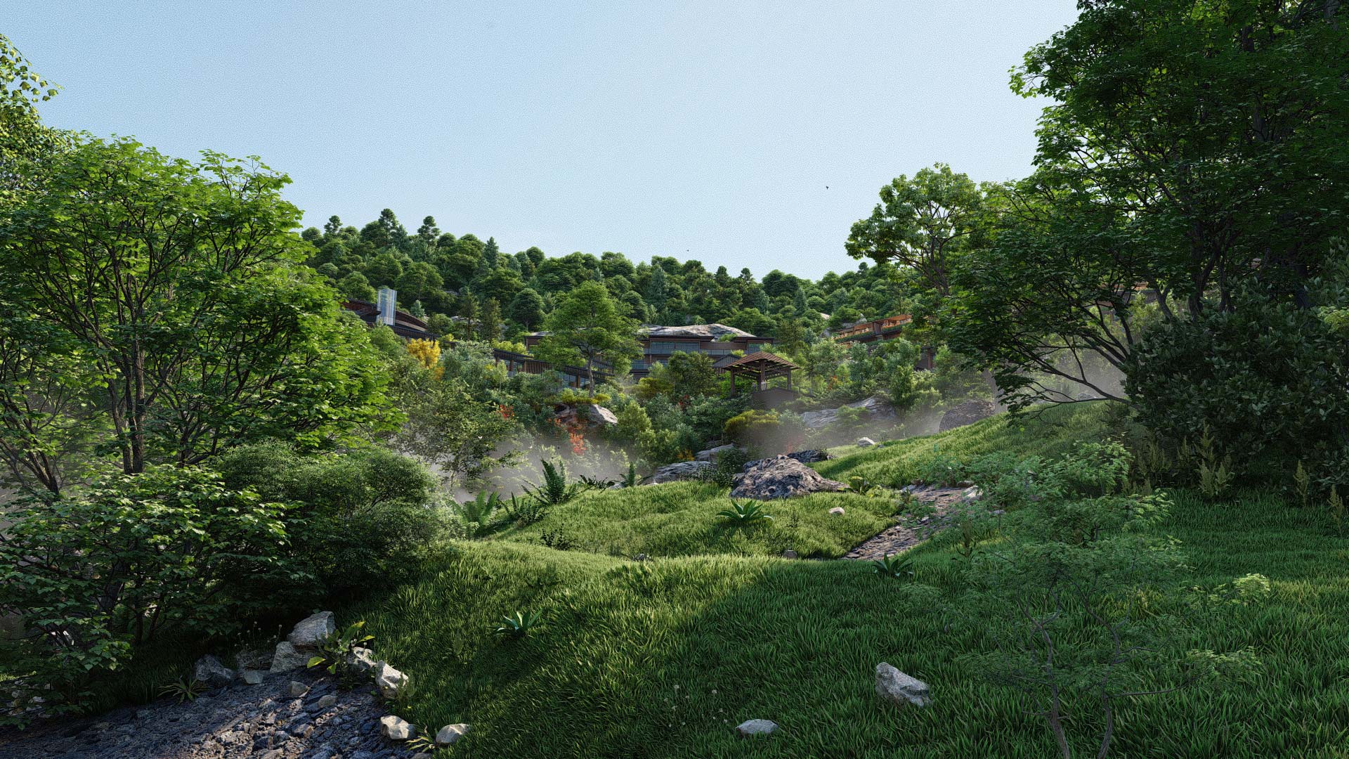 Hillside accommodations by Beehive and King Crab | Lumion Rendering
