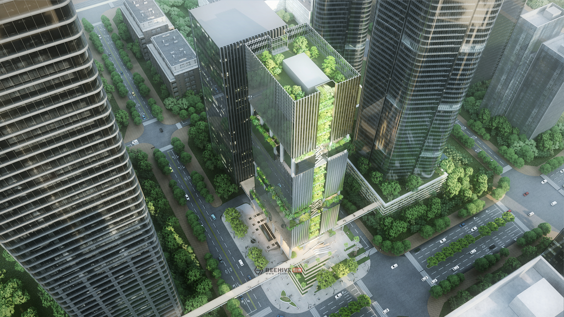 Torre di transizione di Shenzhen. Design e Architetto del progetto: Aedas. Cliente: Shenzhen Transsion Holdings.