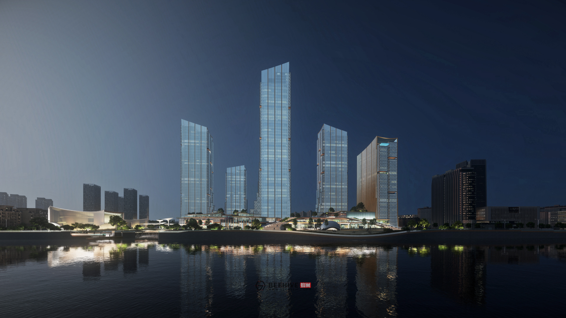 Hangzhou Fuyang Plot 73 Core Area Concept Design. Design and Project Architect: Aedas.