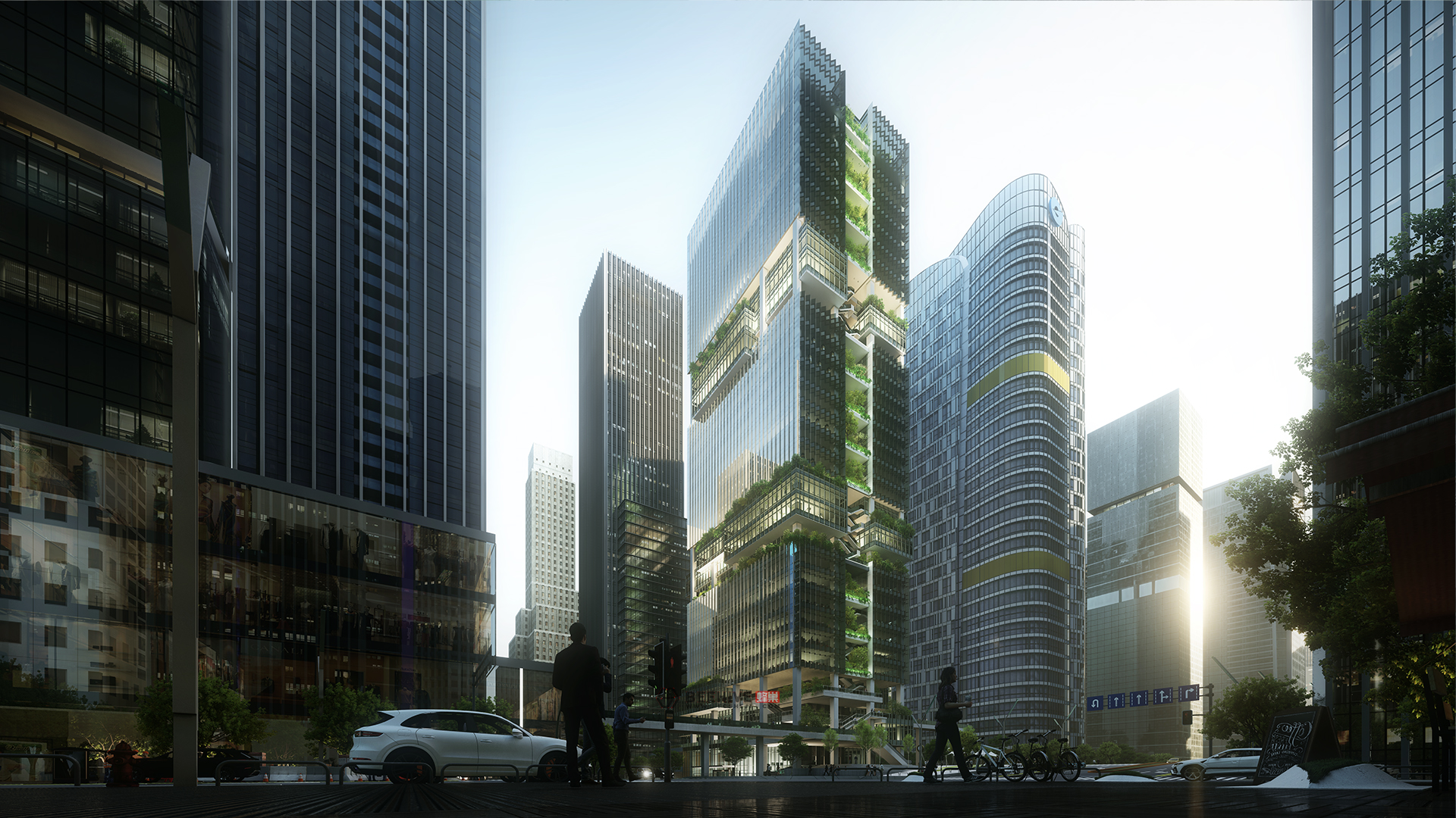 Torre di transizione di Shenzhen. Design e Architetto del progetto: Aedas. Cliente: Shenzhen Transsion Holdings.