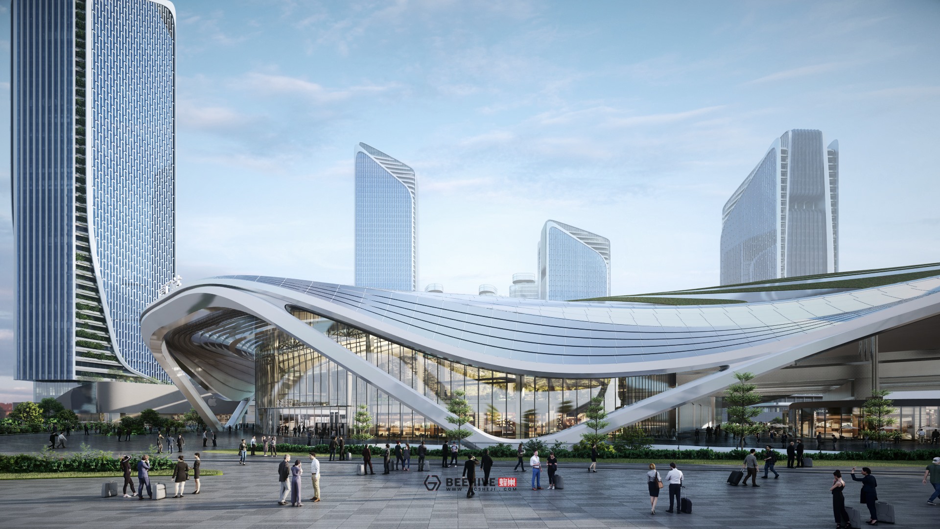 Humen High Speed Rail Station Expansion Project Master Plan, rendered in Lumion 10 by Beehive. 