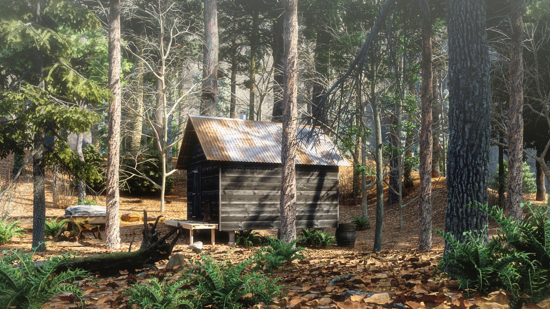 Cabin in the forest, rendered in Lumion by D.Wulf