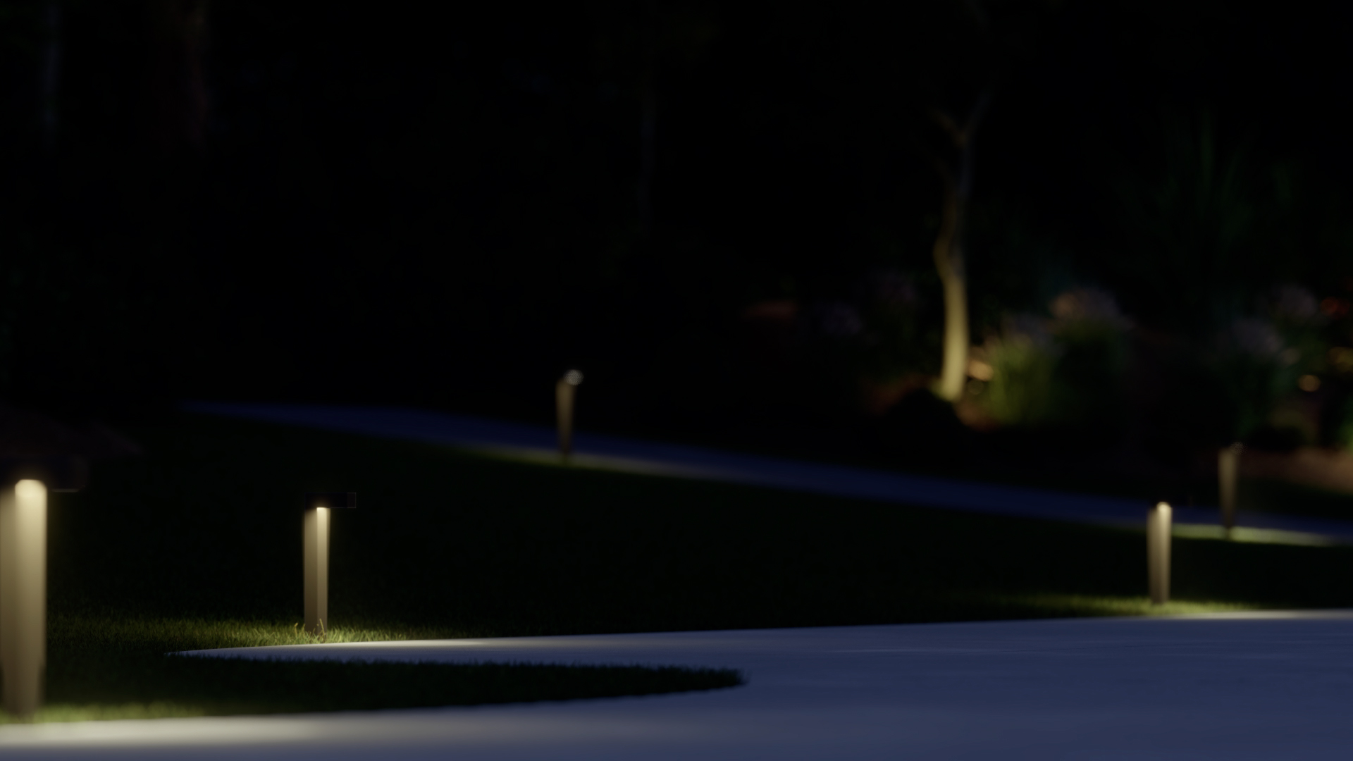 Path lights in Regency project garden | Rendering architecture with Lumion